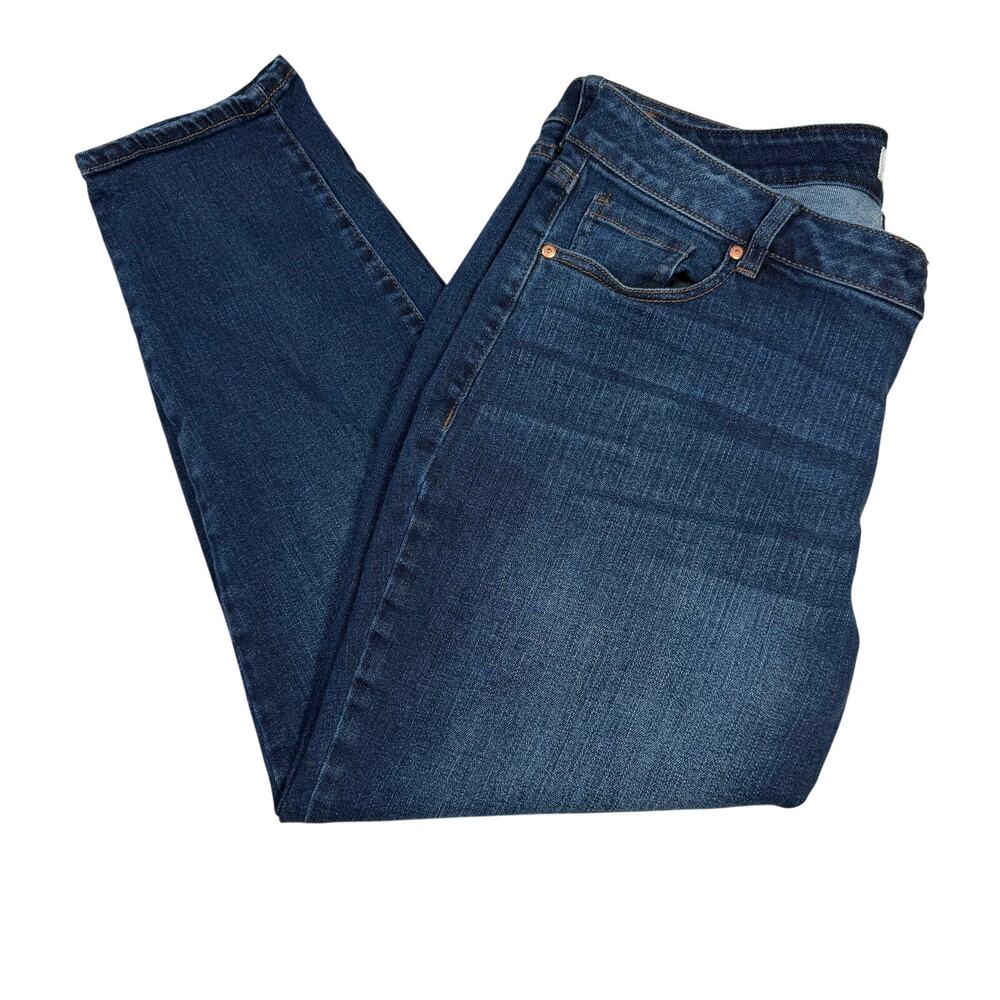 Lane Bryant Boyfriend Jeans Womens 16 Dark Wash Flex Magic Waistband Low Rise